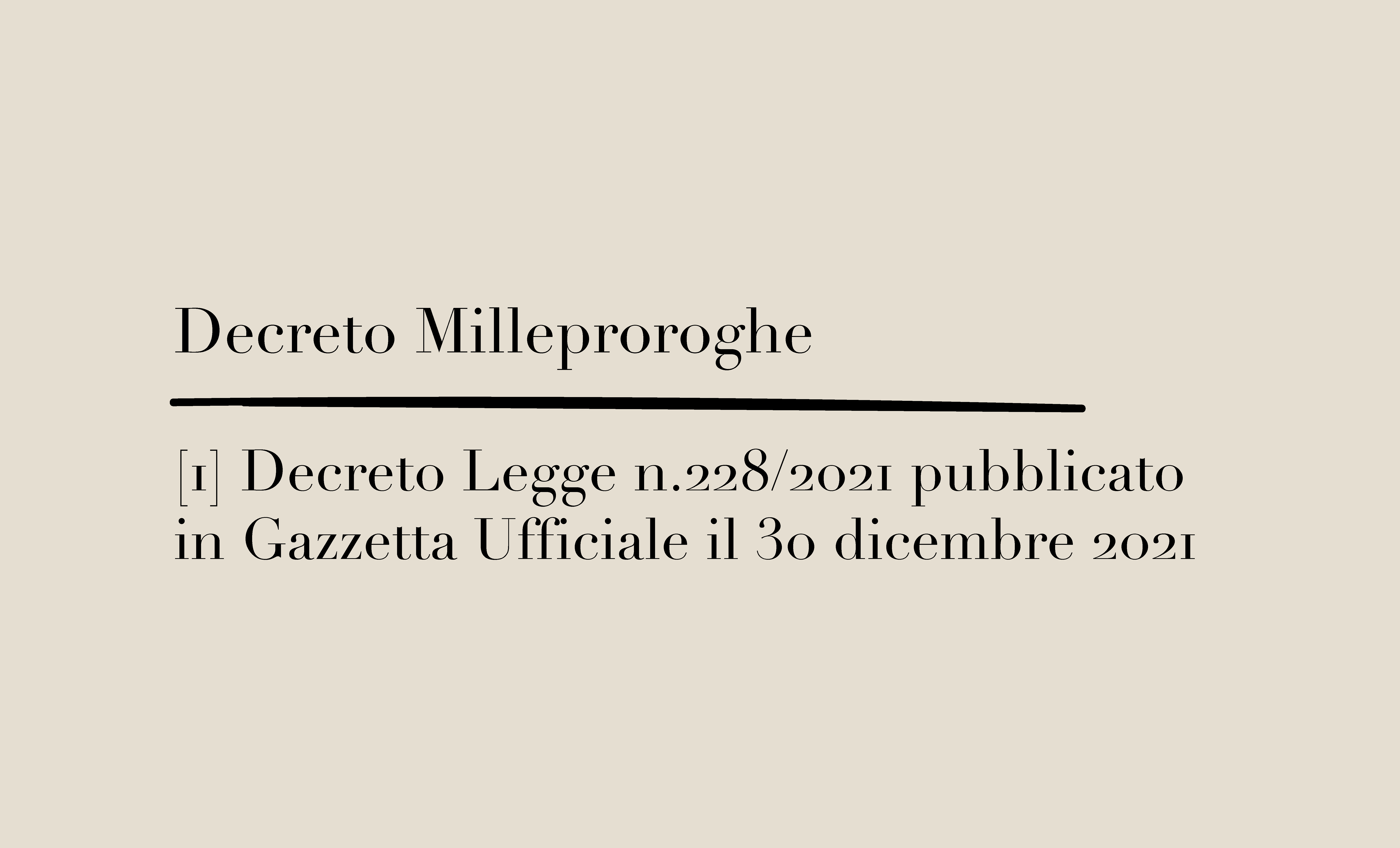 decreto milleproroghe - Negretti Commercialisti Bergamo
