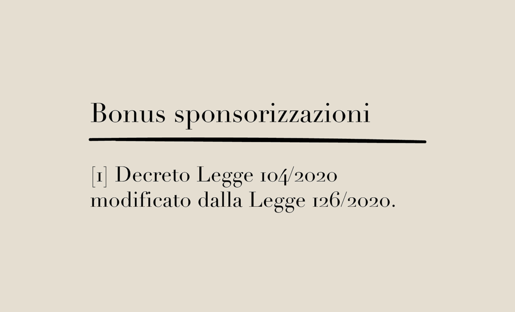 Bonus Sponsorizzazioni 2022 - Negretti Commercialisti Bergamo